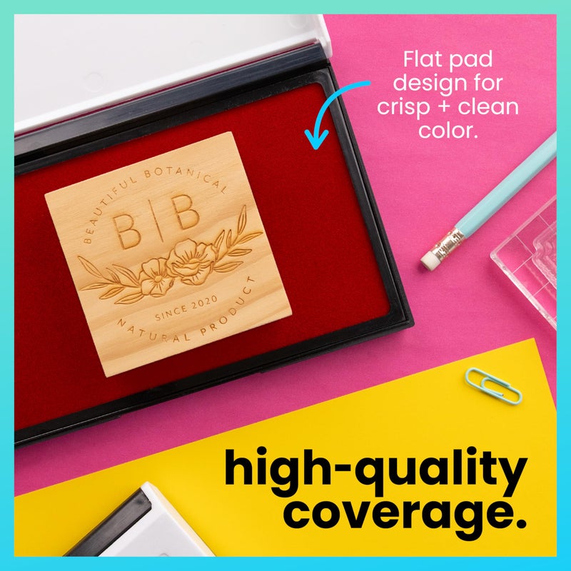 ExcelMark Ink Pad for Rubber Stamps 1-7/8" x 3-1/8"- Red - Image 4